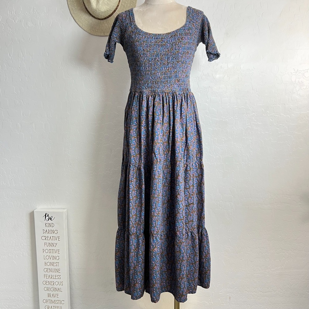 Natural Life maxi midi dress XS/S cottage core peasant hippie shabby boho chic